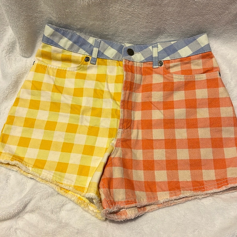 Farm Rio Gingham Plaid Shorts Size Small